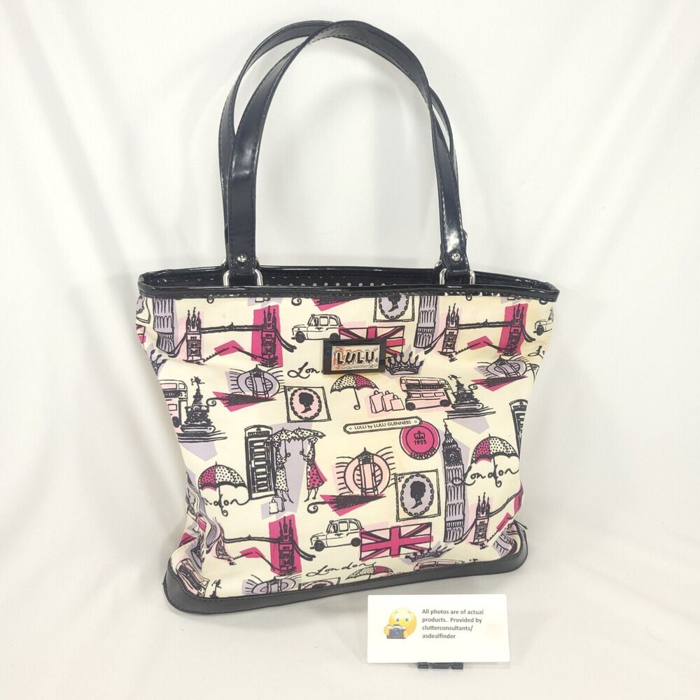 Lulu by Lulu Guinness London Purse Handbag White Black